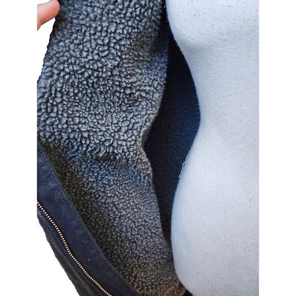 Carhartt Rain Defender Lined Full Zip Jacket Size Large Black Hooded - Picture 7 of 9